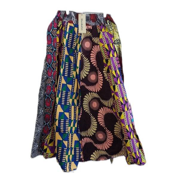 Shenbolen Skirt African One Size Long Maxi Multi-Color Tribal Print NWT S-L - Picture 1 of 11